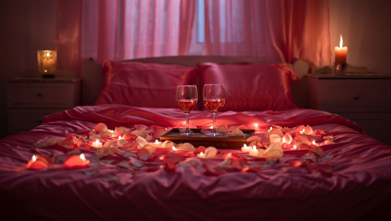 Préparations pour une soirée coquine romantique